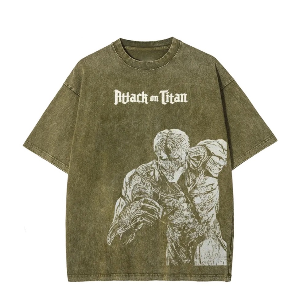 Attack on Titan Graphic Tee - Olive
